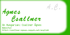 agnes csallner business card